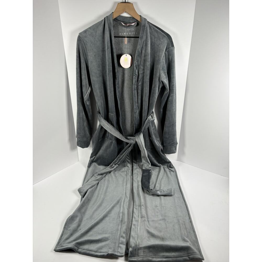 Sexy Little Robe Gray Plush Velour Lounge Robe Womens XS NWT Soft